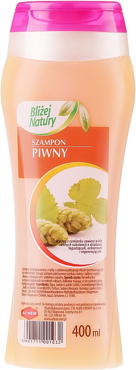 Шампунь для волосся "Пивний" - Achem Popular Beer Shampoo — фото N2