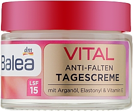  Денний крем проти зморщок - Balea Vital Anti-Wrinkle Day Cream With Argan Oil, Elastonyl & Vitamin E — фото N2