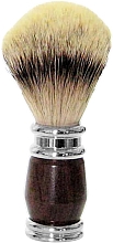 Помазок для бритья, розовое дерево - Golddachs Shaving Brush Silver Tip Badger Rose Wood Silver — фото N1