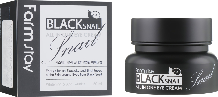 Крем для очей з муцином чорного равлика - FarmStay All-In-One Black Snail Eye Cream — фото N1