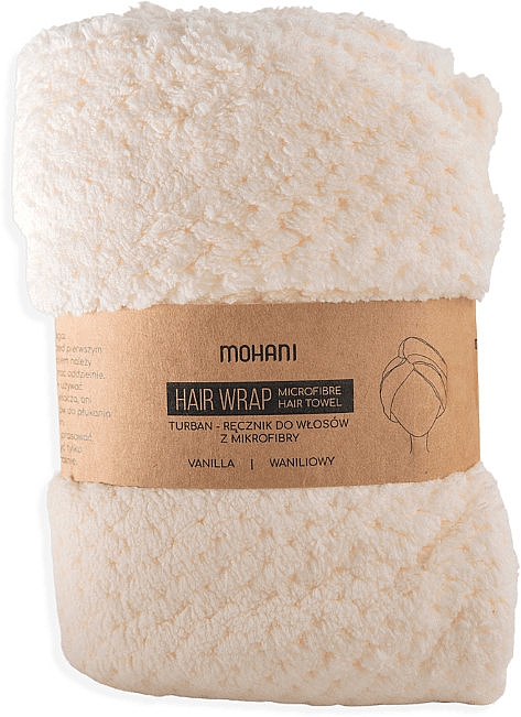 Полотенце-тюрбан для сушки волос, белое - Mohani Microfiber Hair Towel White