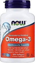 Капсули "Омега-3" 1000 мг - Now Foods Omega-3 Molecularly Distilled 180 EPA/120 DHA — фото N3