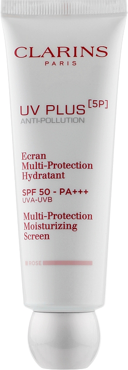 Зволожувальний захисний флюїд-екран для обличчя - Clarins UV Plus [5P] Anti-Pollution SPF 50 Rose — фото N1