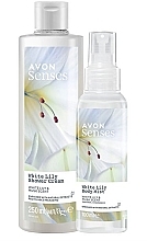 Набор "Белая лилия" - Avon Senses White Lily (sh/gel/250ml + b/spray/100ml) — фото N1