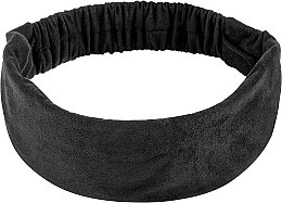 Повязка на голову, экозамша прямая, чёрная "Suede Classic" - MAKEUP Hair Accessories — фото N1
