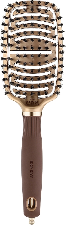 Щетка для волос - Olivia Garden Expert Care Flex Boar Bristles Gold Brown  — фото N1