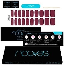Набір гелевих наліпок для нігтів - Nooves Premium Luxe Solid Midnight Rain Red — фото N1