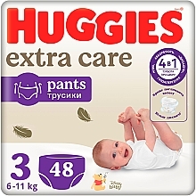 Підгузки-трусики Extra Care, розмір 3 (6-11 кг), 48 шт. - Huggies — фото N1