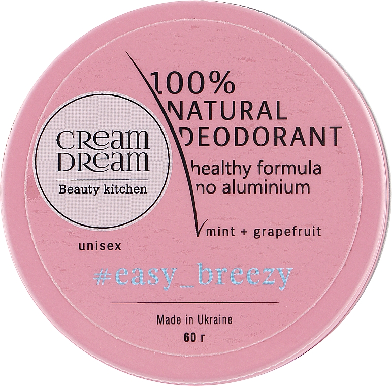 Натуральний дезодорант з ефірними оліями м'яти й грейпфрута - Cream Dream beauty kitchen Cream Dream Easy Breeze 100% Natural Deodorant