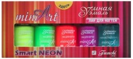 Духи, Парфюмерия, косметика Набор лаков для ногтей - Frenchi Mini Art Smart Neon №1 (nail/4х5ml + car/5ml)