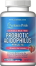 Диетическая добавка "Клубника" - Puritan's Pride Probiotic Acidophilus With Lactis Strawberry  — фото N1