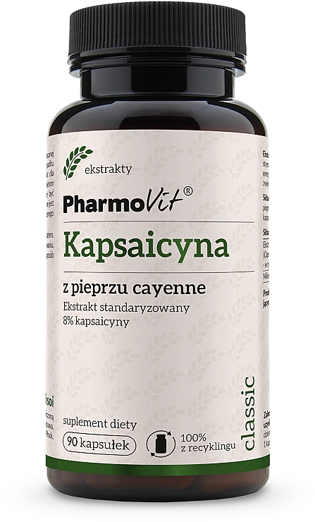 Диетическая добавка "Экстракт капсаицина из кайенского перца" - PharmoVit Classic Kapsaicyna Extract — фото N1