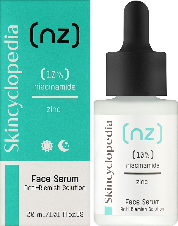 Сироватка проти пігментних плям для обличчя з ніацинамідом і цинком - Skincyclopedia Blemish-Soothing Face Serum With 10% Niacinamide And 1% Zinc — фото N2