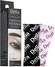 Краска для бровей в порошке, черная - Delia Brow Dye Henna Traditional Black — фото N1