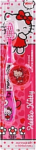 Духи, Парфюмерия, косметика Детская зубная щетка с колпачком, розовая с белым - VitalCare Hello Kitty