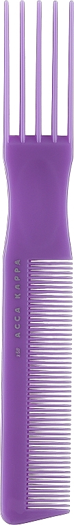 Гребінь для волосся, 7255, фіолетовий - Acca Kappa Pettine Basic a Forchetta — фото N1