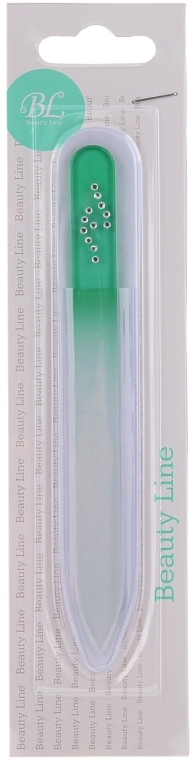 Пилочка для ногтей стеклянная, В004Т, зеленая - Beauty Line