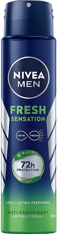 Дезодорант-антиперспірант спрей для чоловіків - NIVEA MEN Fresh Sensation Antiperspirant Antibacterial — фото N1