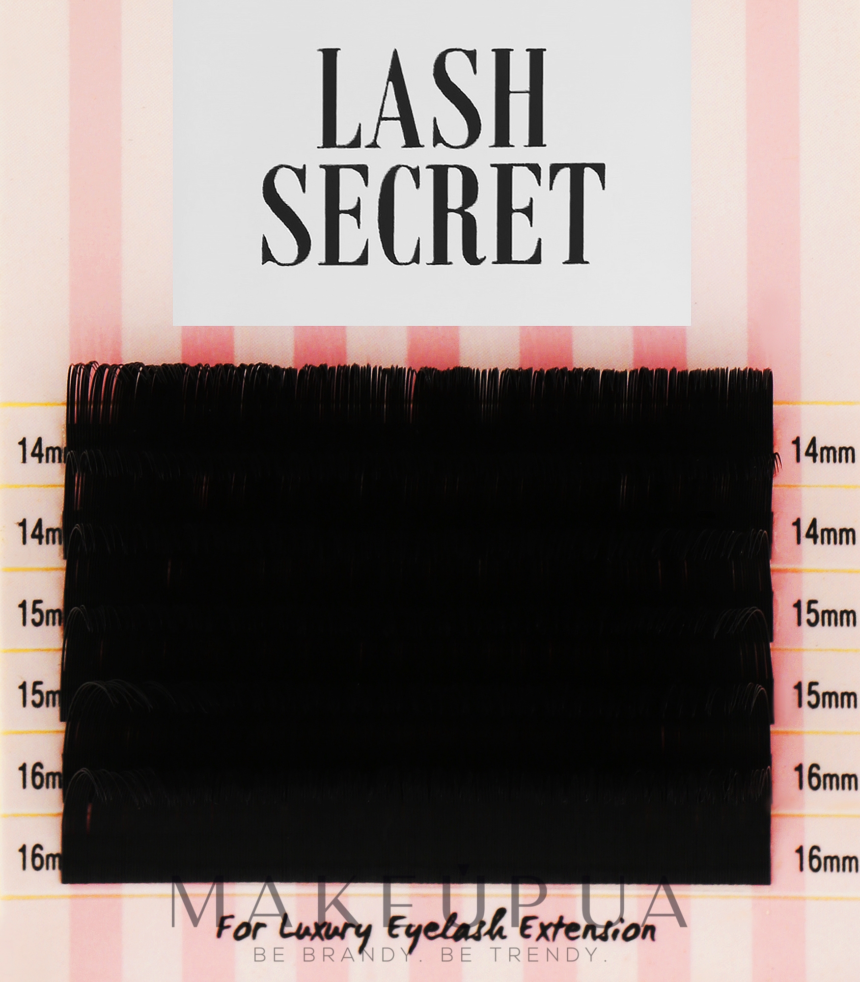 Накладные ресницы, черные, микс, 6 линий (0.15, D, (14,15,16)) - Lash Secret — фото 1уп