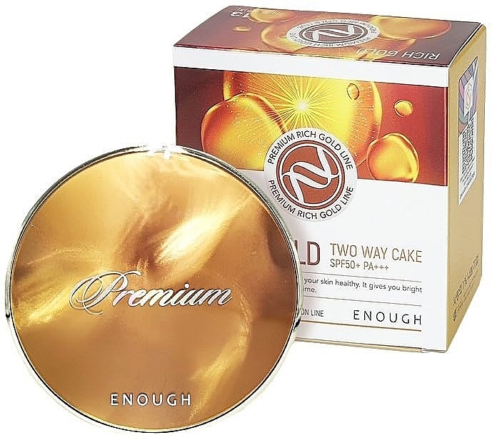 Пудра для лица с золотом - Enough Premium Rich Gold Two Way Cake SPF50+ PA+++ — фото N1