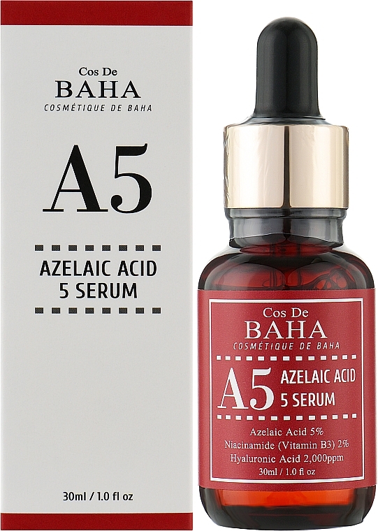 Сироватка для обличчя з азелаїновою кислотою 5% - Cos De Baha A5 Azlaic Acid 5% Serum — фото N2