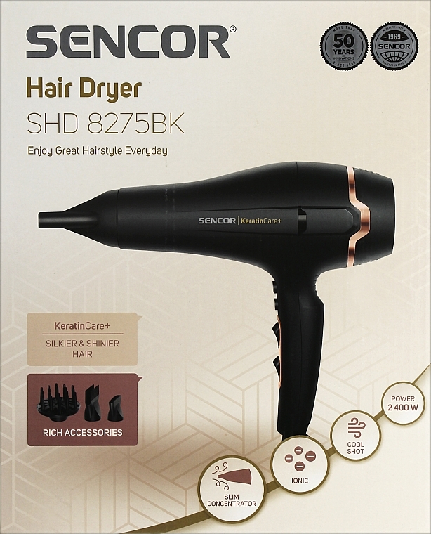 Фен для волосся - Sencor Hair Dryer SHD 8275BK — фото N2