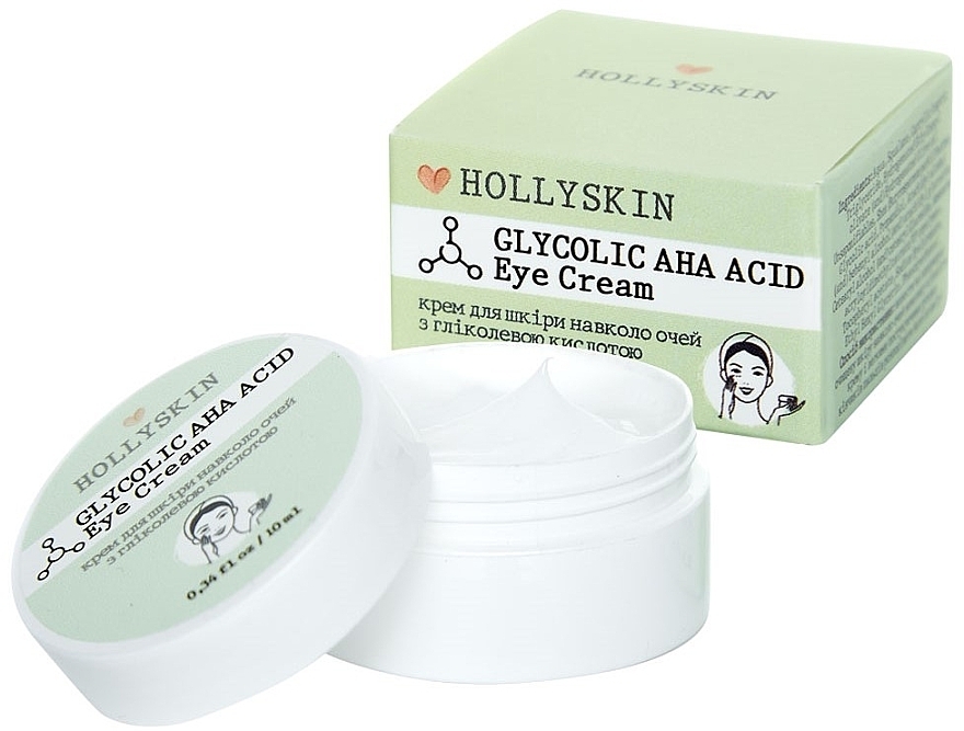 ПОДАРУНОК! Крем для шкіри навколо очей з гліколевою кислотою - Hollyskin Glycolic AHA Acid Eye Cream — фото N1