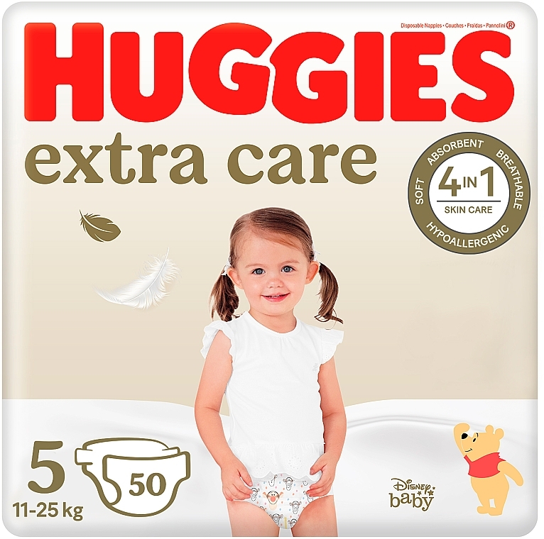 Підгузки Extra Care, розмір 5 (15-22кг) 50 шт. - Huggies — фото N1