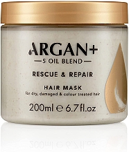 Парфумерія, косметика Маска для сухого, пошкодженого й фарбованого волосся - Argan+ Rescue & Repair Hair Mask Moroccan Argan Oil