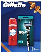 Набір - Gillette Mach3 + Old Spice (razor/1pc + sh/gel/250ml + cassette/2pcs) — фото N1