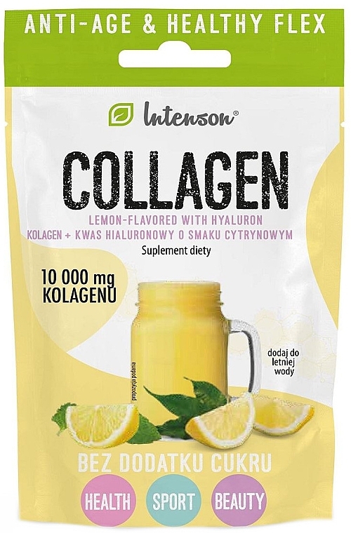 Колаген зі смаком лимона, вітаміном С та гіалуроновою кислотою - Intenson Collagen Anti-Age & Healthy Flex — фото N1