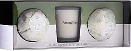 Набір - AromaWorks Light Range Lemongrass & Bergamot & Mini Aromabomb Gift Set (candle/10ml + 2xbomb/175g) — фото N1