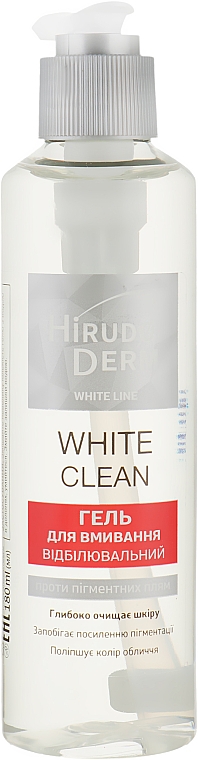 Відбілюючий гель для вмивання - Hirudo Derm White Clean — фото N2