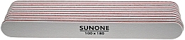 Пилочка для нігтів 100/180, пряма, біла, 10 шт. - Sunone Nail File — фото N3