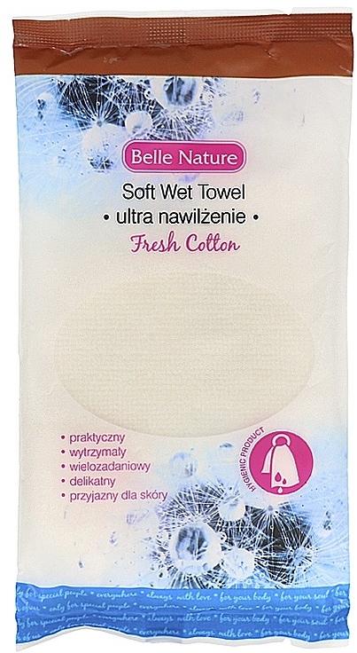 Влажное полотенце с ароматом свежего хлопка - Belle Nature Soft Wet Towel — фото N1