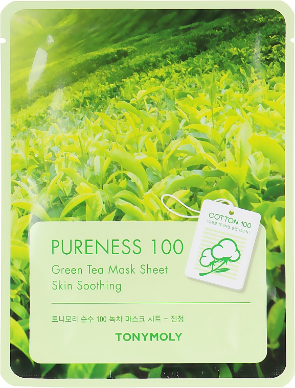 Тканевая маска с экстрактом зеленого чая - Tony Moly Pureness 100 Green Tea Mask Sheet