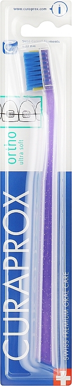 Ортодонтична зубна щітка, із заглибленням, фіолетово-блакитна - Curaprox CS 5460 Ultra Soft Ortho