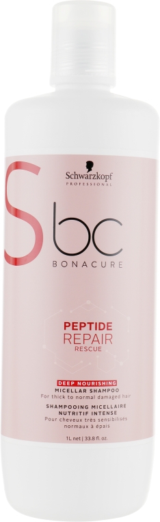 Мицеллярный шампунь для интенсивного питания волос - Schwarzkopf Professional BC Peptide Repair Rescue Deep Nourishing Micellar Shampoo — фото N2