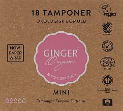 Тампоны без аппликатора "Мини", 18 шт - Ginger Organic — фото N1