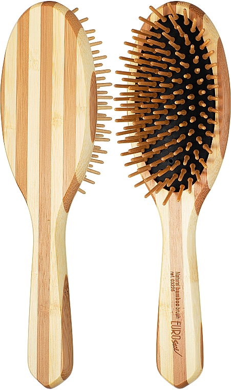 Щітка бамбукова для волосся 03225 - Eurostil Bamboo Oval Large Model — фото N1