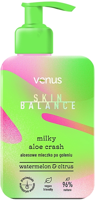 Молочко после бритья "Арбуз и цитрус" - Venus Skin Balance Milky Aloe Crash — фото N1