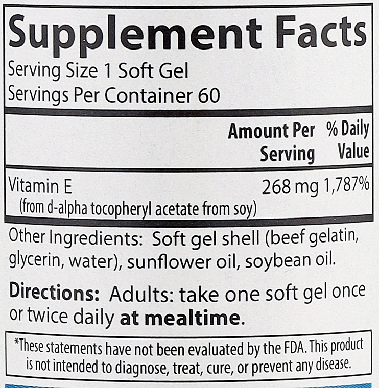 Пищевая добавка "Натуральный источник витамина Е", 268 мг - Carlson Labs E-Gems 268mg — фото N3