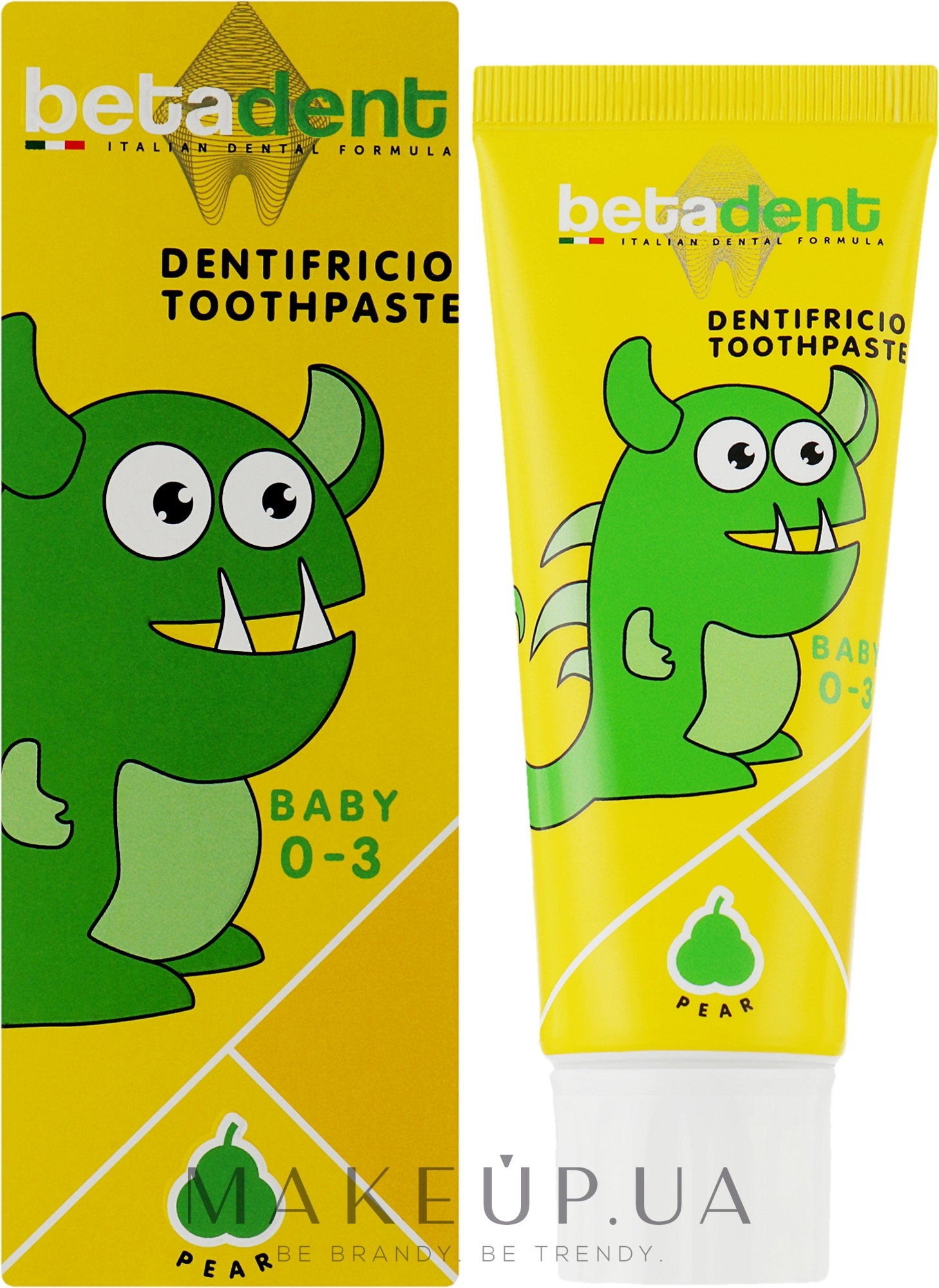 Зубная паста для детей от 0 до 3 лет - Betadent Dentifricio Toothpaste Baby Pear — фото 75ml