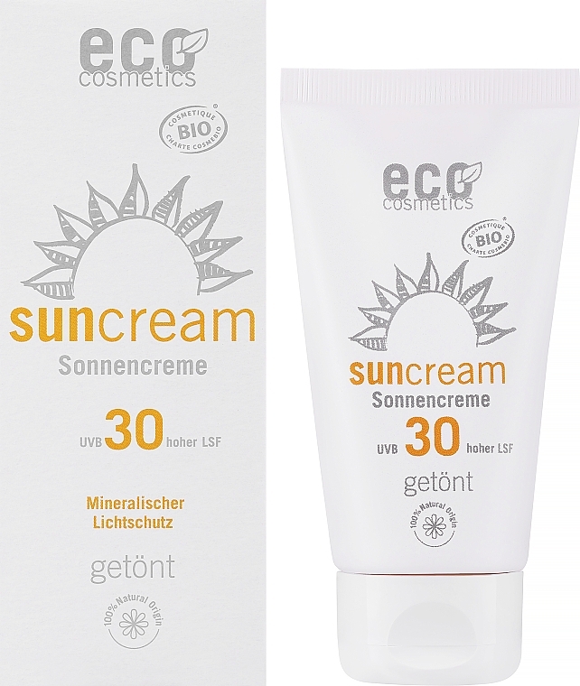 Водостойкий солнцезащитный крем SPF 30 с эффектом загара - Eco Cosmetics Sonne SLF 30 Getoent — фото N2