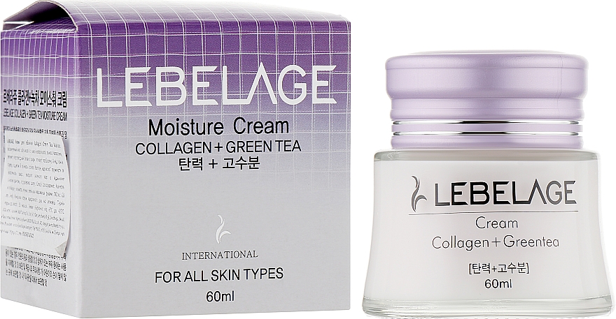 Увлажняющий и питательный крем с коллагеном и зеленым чаем - Lebelage Collagen+Green Tea Moisture Cream — фото N2