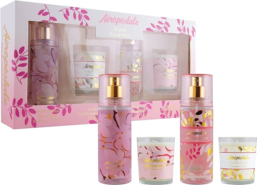 Набір - Aeropostale Floral Collection Gift Set (mist/2x100ml + candle/2x85g) — фото N1