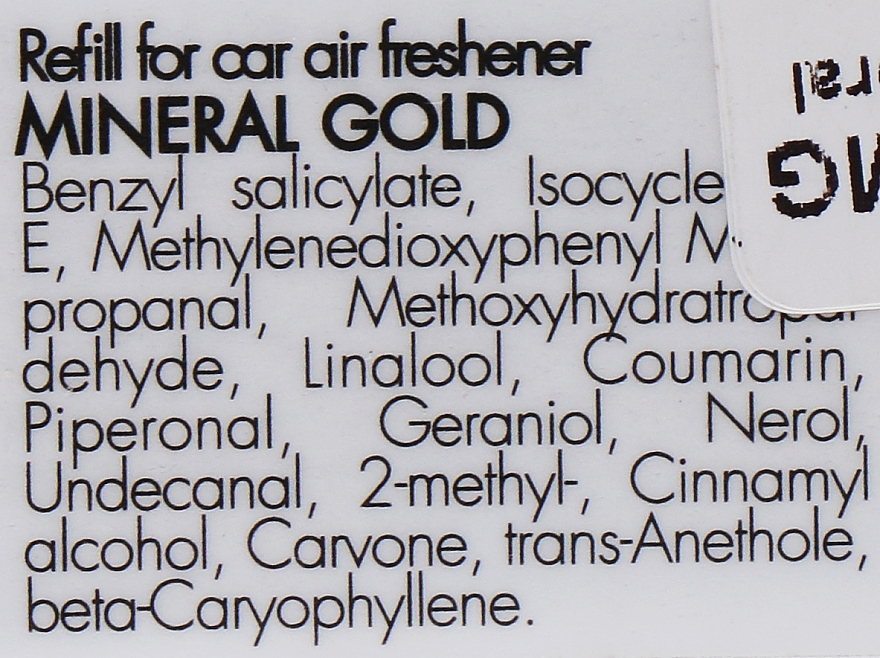 Картридж для аромадифузора в авто "Мінеральне золото" - Millefiori Milano Icon Refill Mineral Gold — фото N2