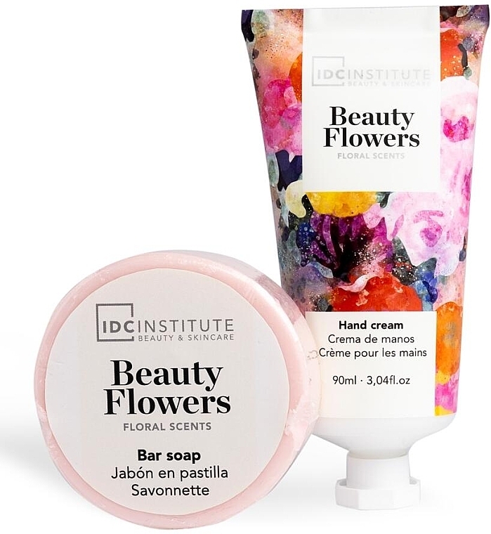 Набор - IDC Institute Beauty Flowers Set (hand/crea/90ml + soap/90g) — фото N2