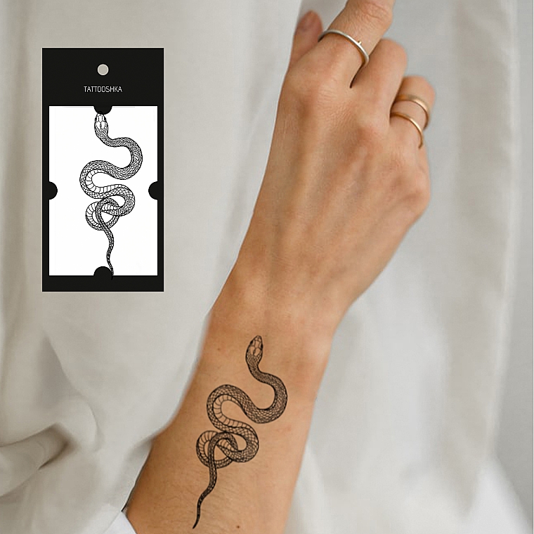 Тимчасове тату "Змія 10 см" - Tattooshka — фото N4