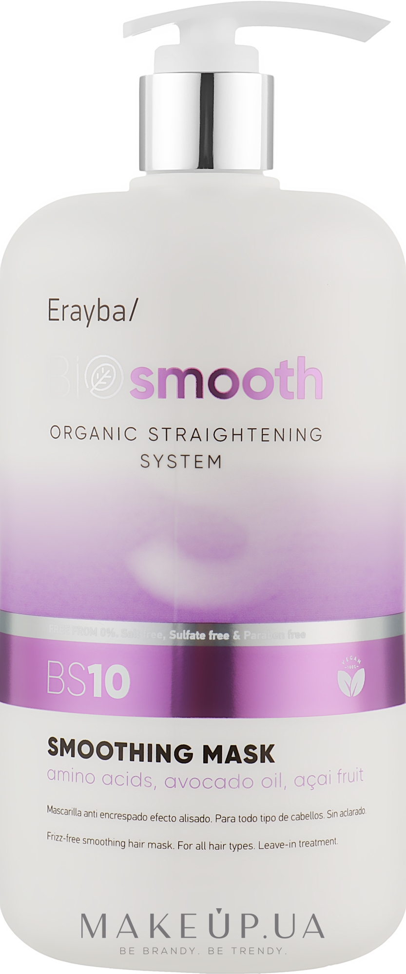 Маска для выпрямления волос - Erayba Bio Smooth Organic Straightener Smoothing Mask BS10 — фото 1000ml